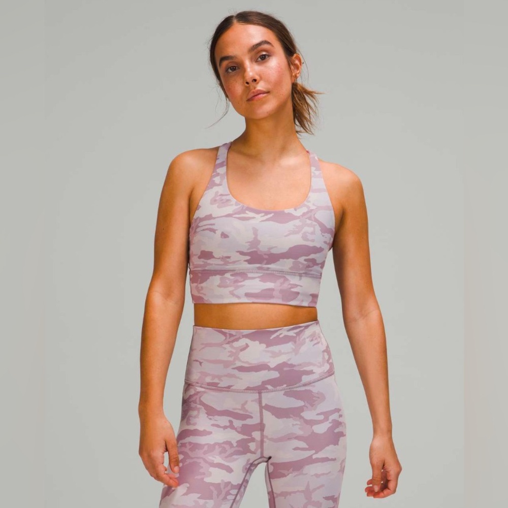 Lululemon Energy Bra Long Line Ribbed B–D Cup in Incognito Camo size 4